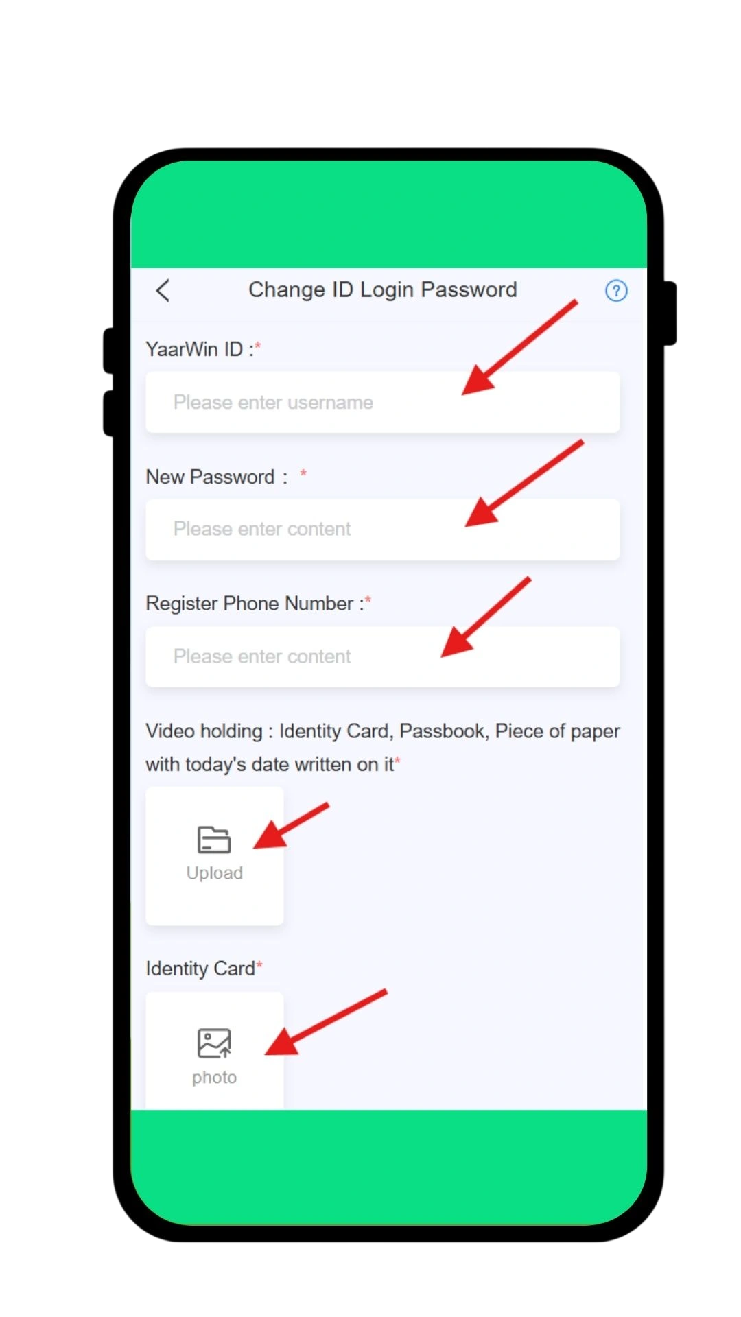 Fill in the details and attach screenshots